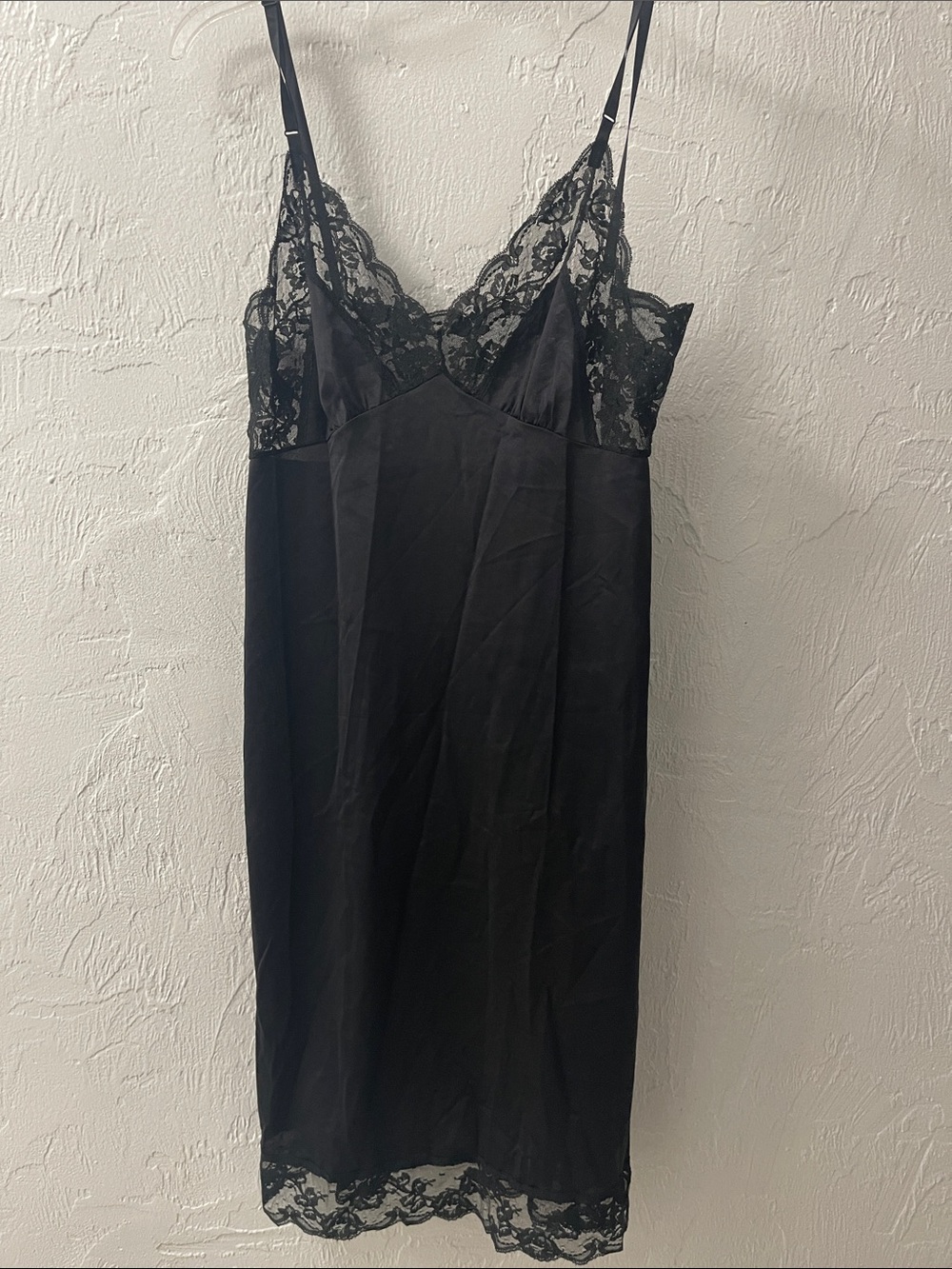 Gossard Black Lace Trim Slip, Size 36